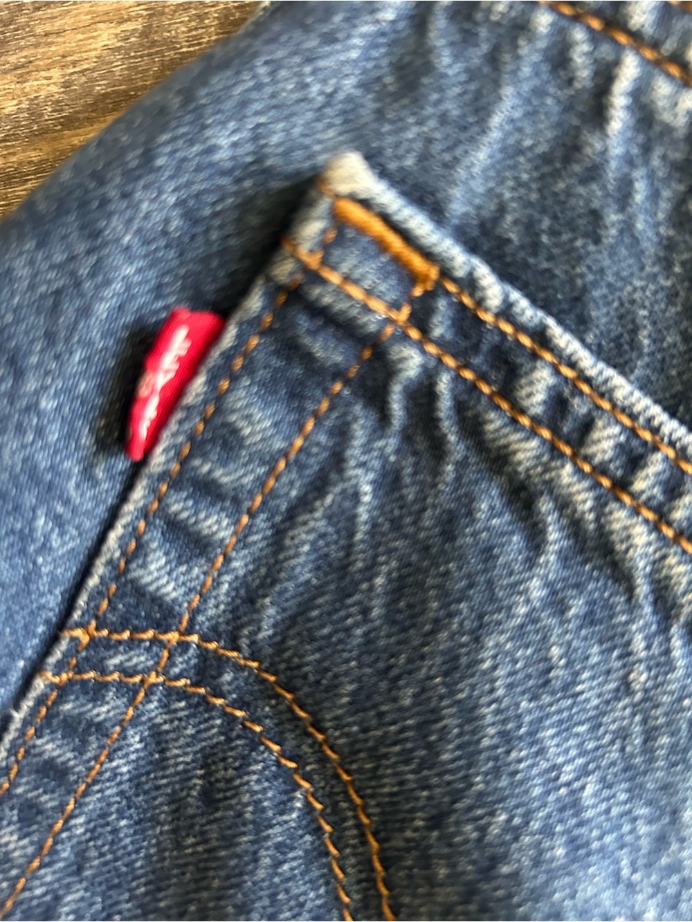 Levi's Blue Denim Jeans with Brown Leather Patch